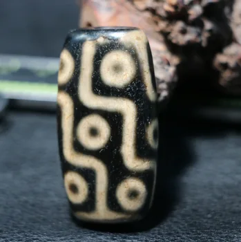 N3G67 Energy Тибетский топ, Линия сгиба Старого Агата, 12-глазчатая Плоская Подвеска с широким отверстием из бисера Дзи, Драгоценный камень