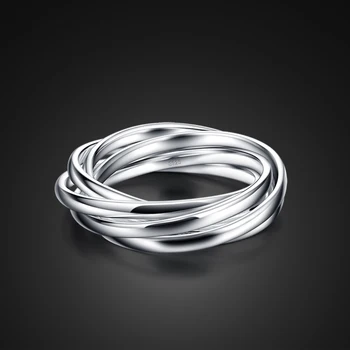ziqiudie S925 простое кольцо из стерлингового серебра с пятью кольцами серебряное кольцо женское простое хвостовое кольцо обручальное кольцо с несколькими кольцами женское кольцо