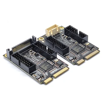 Адаптер контроллера Mini PCIE USB 3 4 порта Плата расширения USB 3.0 Концентратор карты Множитель Двойной 20-контактный разъем для передней панели стояка