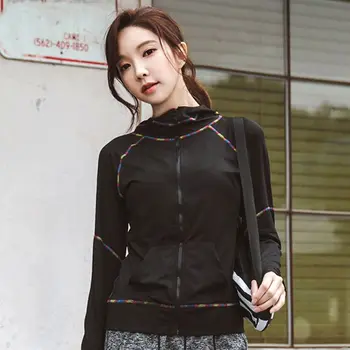 Корейская спортивная куртка, женская свободная повседневная одежда для бега, быстросохнущая одежда для бега, одежда для фитнеса, осенняя спортивная одежда для йоги, топы