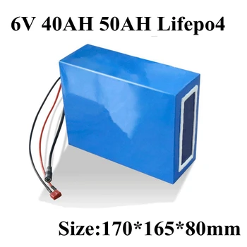 Настройте аккумулятор 6V 50Ah 40Ah Lifepo4 6.4v с литиевой тележкой для гольфа BMS toys car kid power tools + зарядное устройство 5A