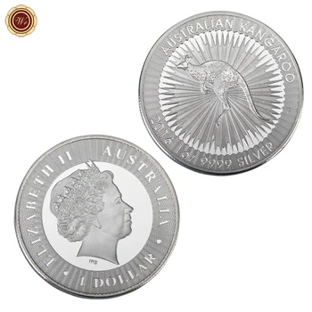 Посеребренная монета в виде Кенгуру, Австралийское животное, Памятная монета, Елизавета II, Сувенир, подарок для коллекции, домашний декор